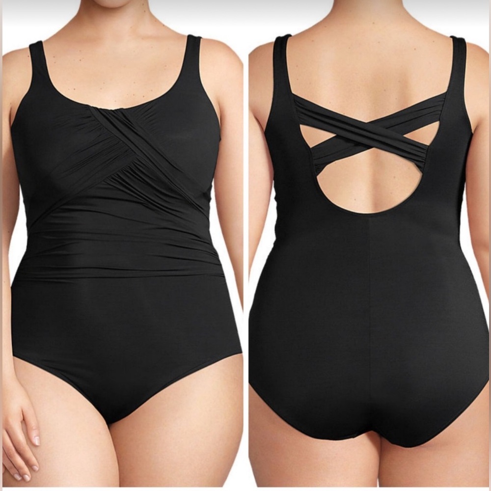 VGUC- Lands’ End ‘Carmella’ Control / Shaping Underwire One Piece Swimsuit